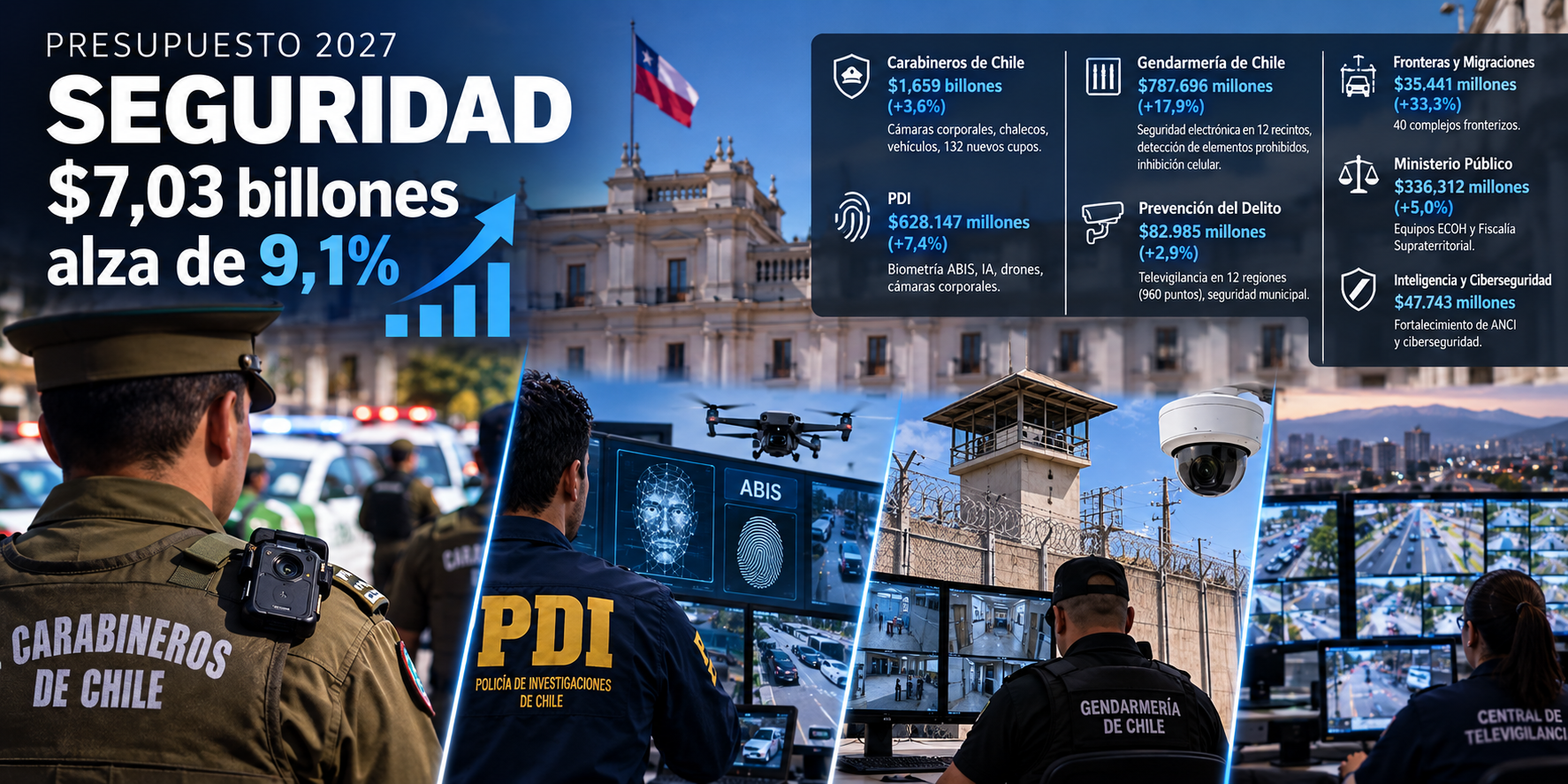 Imagen de Presupuesto 2027: seguridad suma $7,03 billones y acelera inversión tecnológica
