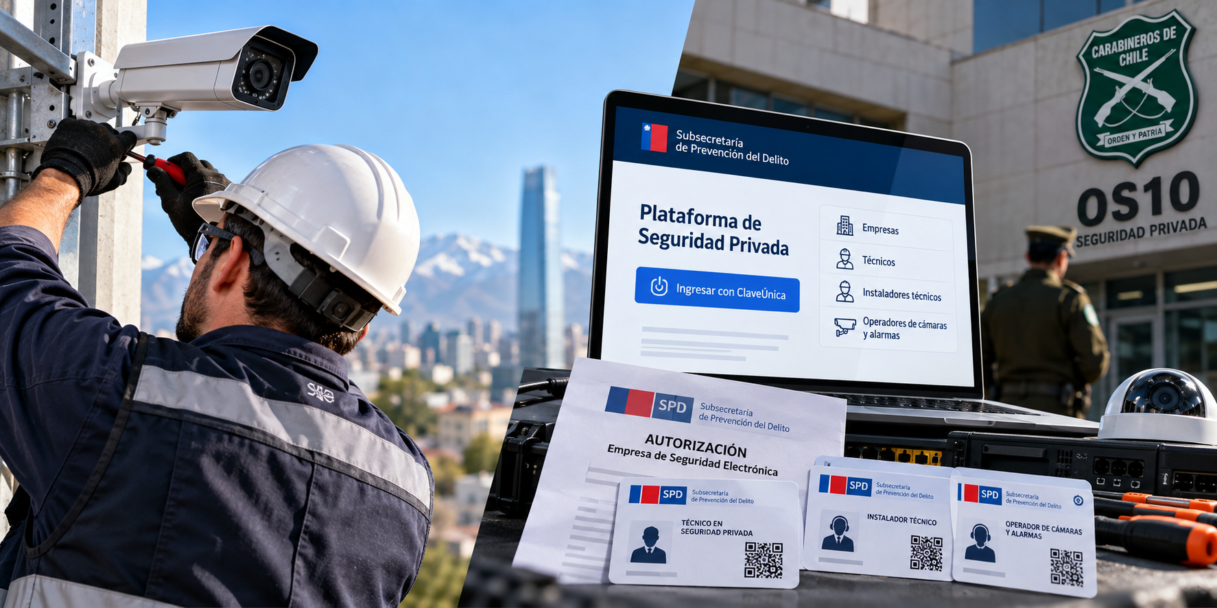 Imagen de Seguridad electrónica cambia de acreditación: qué exige hoy la Ley 21.659 a empresas y técnicos