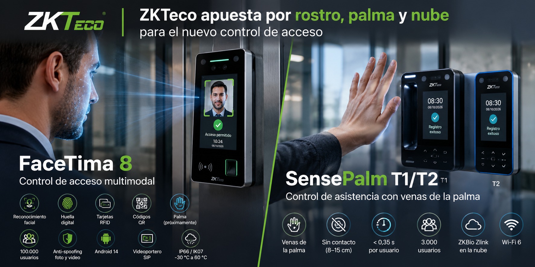 Imagen de ZKTeco apuesta por rostro, palma y nube para el nuevo control de acceso